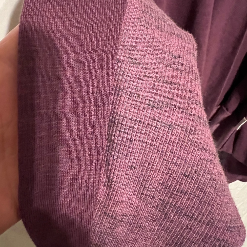 S LOGO Lori Goldstein Eggplant Waterfall Open Front Cardigan - Picture 6 of 10